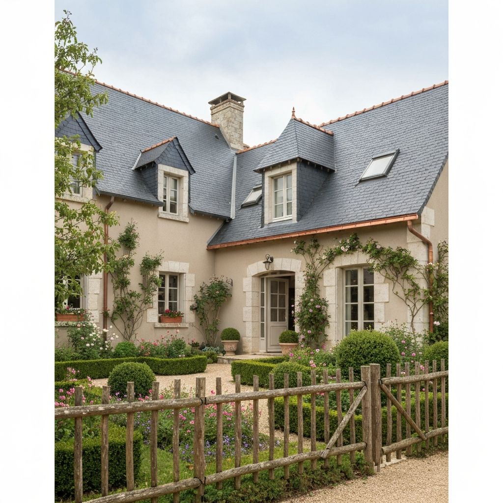 Toiture française traditionnelle en ardoise